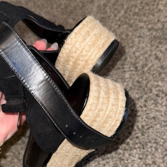 EUC Fashion Nova WOMENS 8.5 Black Espadrille Sandals shoes cute - Picture 5 of 6